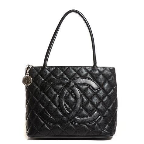 caviar tote chanel|CHANEL Caviar Quilted Medallion Tote Black .